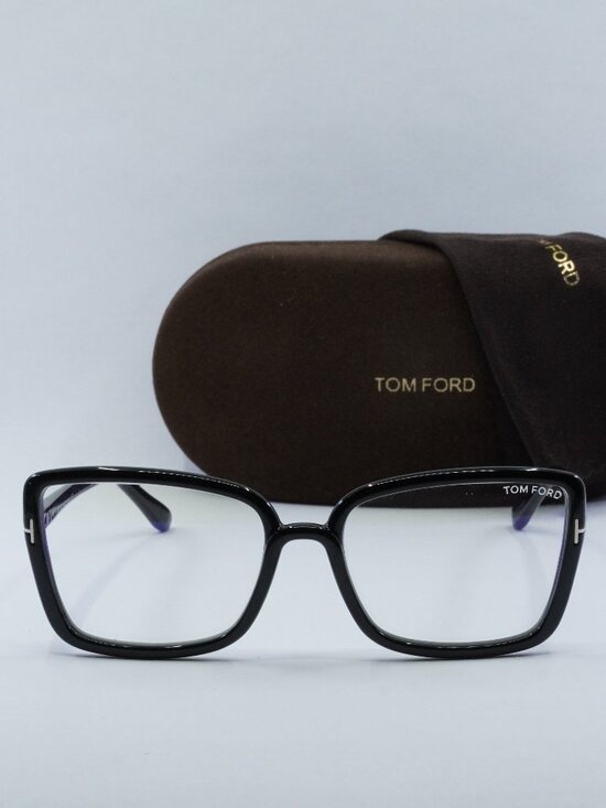 Tom Ford FT5813-B 001 Rectangle Eyeglasses 56mm - Black / Blue Light Block main image 5